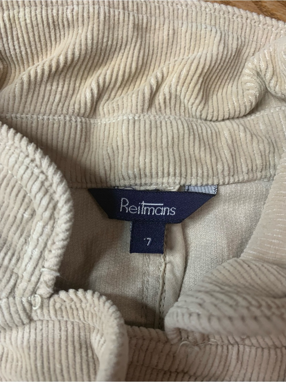 Reitmans Beige Corduroy Button-Up Blazer Jacket Women's Size 7 - Picture 2 of 6